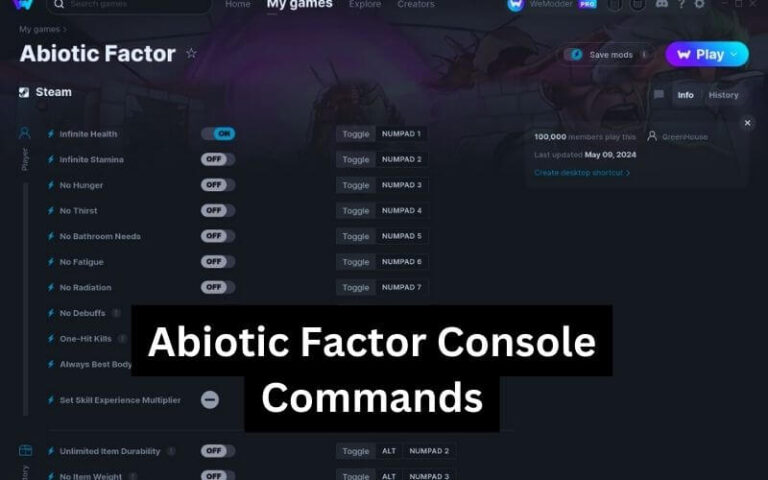 Abiotic Factor Console Commands